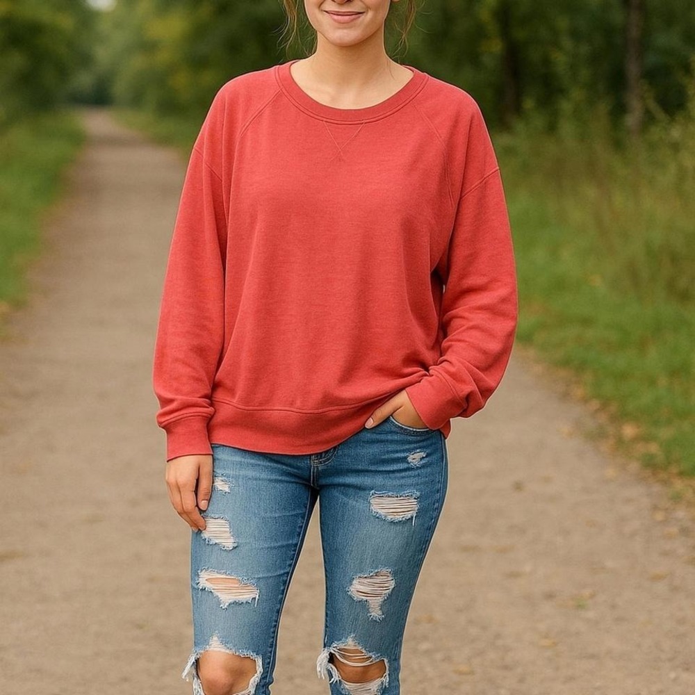 Old Navy Coral Red Crewneck Sweatshirt 3X NWT